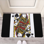 Queen Of Spades Playing Card Print Rubber Doormat