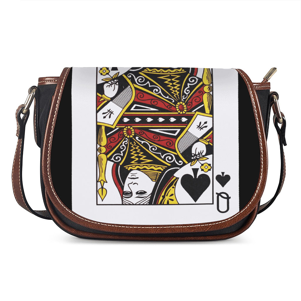 Queen Of Spades Playing Card Print Saddle Bag