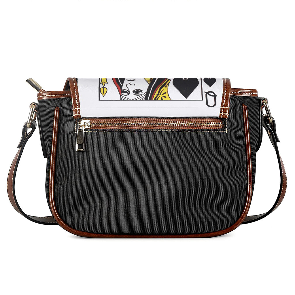 Queen Of Spades Playing Card Print Saddle Bag