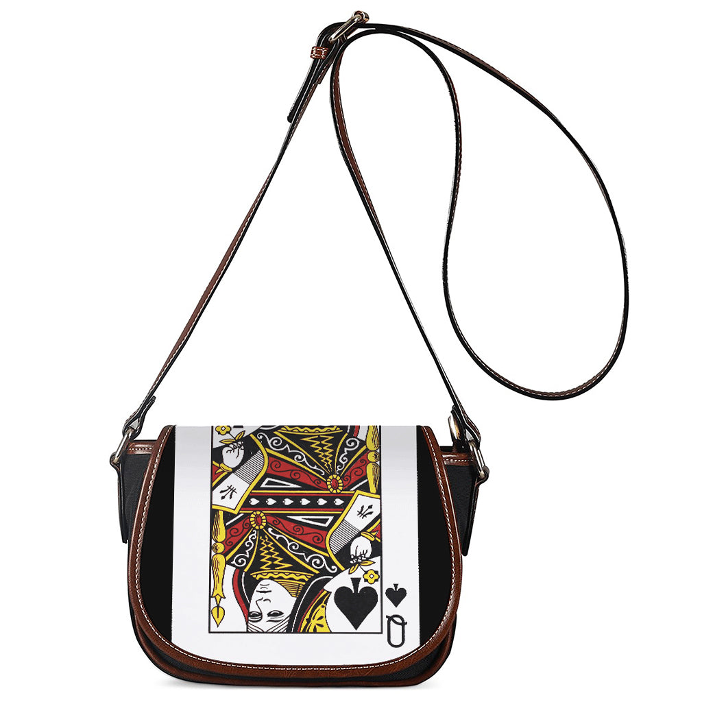 Queen Of Spades Playing Card Print Saddle Bag