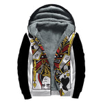Queen Of Spades Playing Card Print Sherpa Lined Zip Up Hoodie
