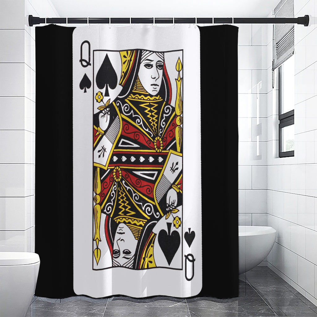 Queen Of Spades Playing Card Print Shower Curtain