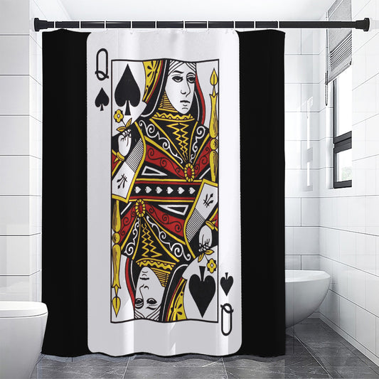 Queen Of Spades Playing Card Print Shower Curtain