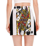 Queen Of Spades Playing Card Print Side Slit Mini Skirt