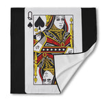 Queen Of Spades Playing Card Print Silk Bandana