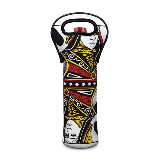 Queen Of Spades Playing Card Print Single Neoprene Wine Tote