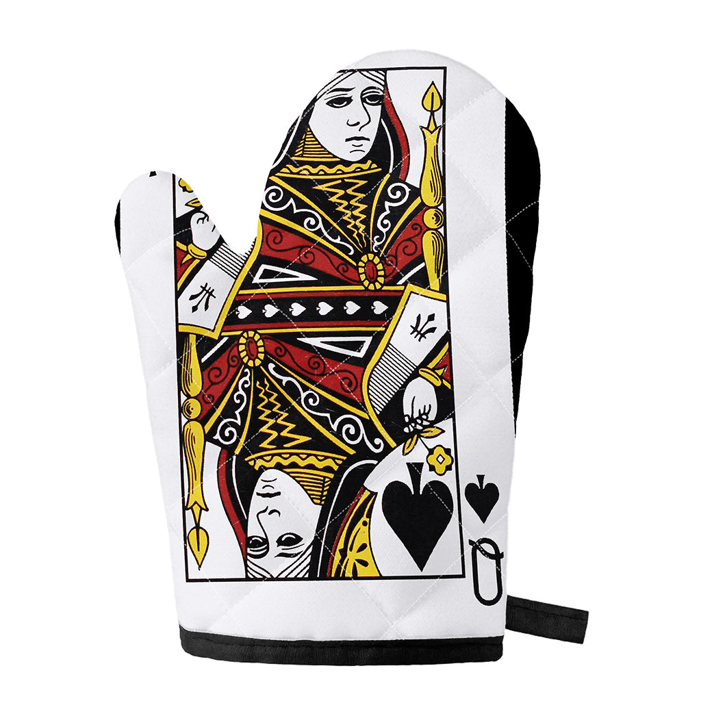 Queen Of Spades Playing Card Print Single Oven Mitt