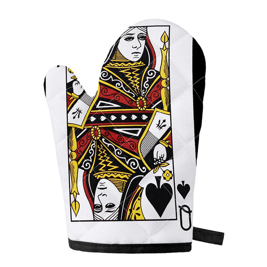 Queen Of Spades Playing Card Print Single Oven Mitt