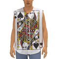 Queen Of Spades Playing Card Print Sleeveless Baseball Jersey