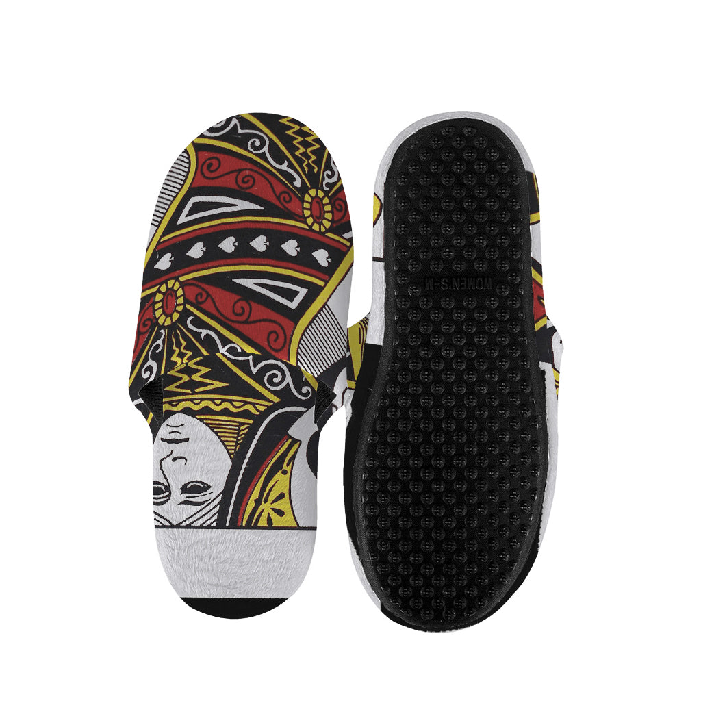 Queen Of Spades Playing Card Print Slippers