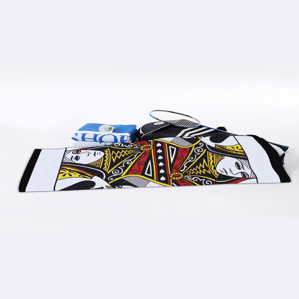 Queen Of Spades Playing Card Print Sports Towel