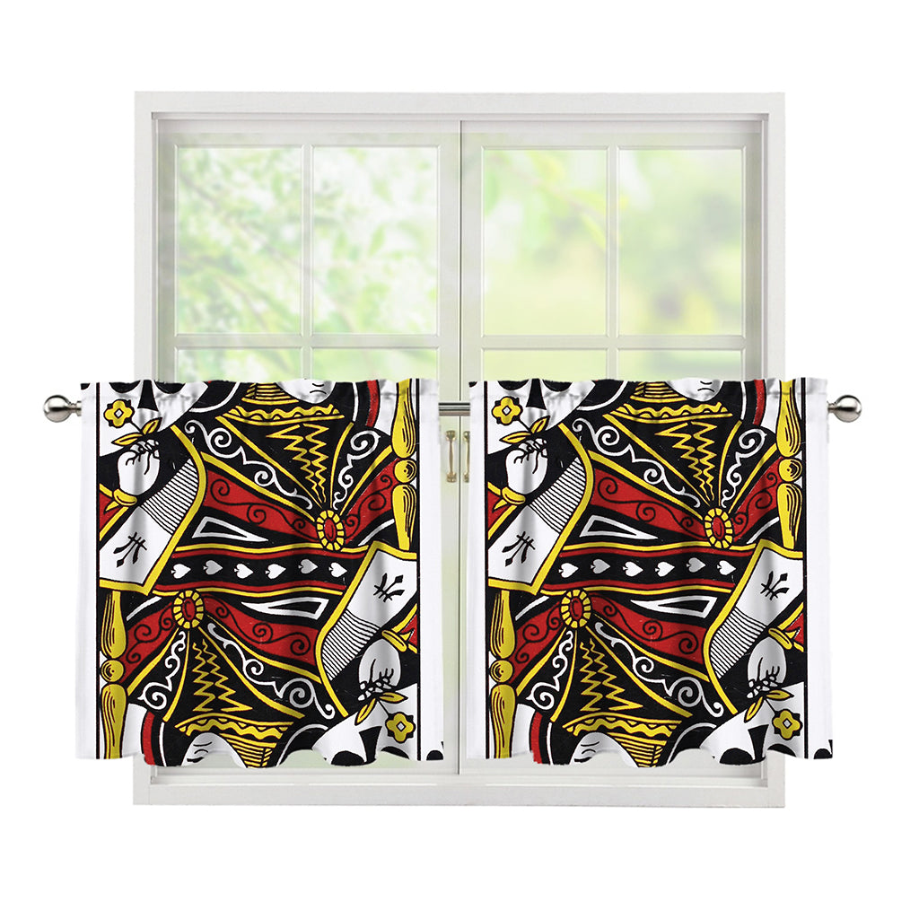 Queen Of Spades Playing Card Print Tier Curtains
