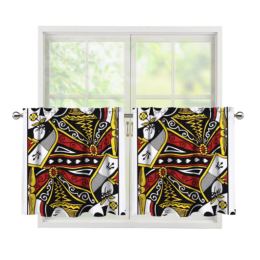 Queen Of Spades Playing Card Print Tier Curtains