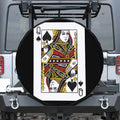 Queen Of Spades Playing Card Print Tire Cover