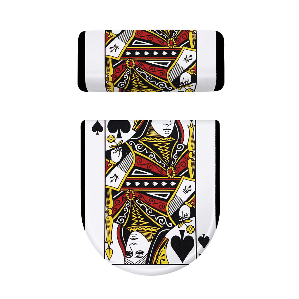 Queen Of Spades Playing Card Print Toilet Lid And Tank Cover Set