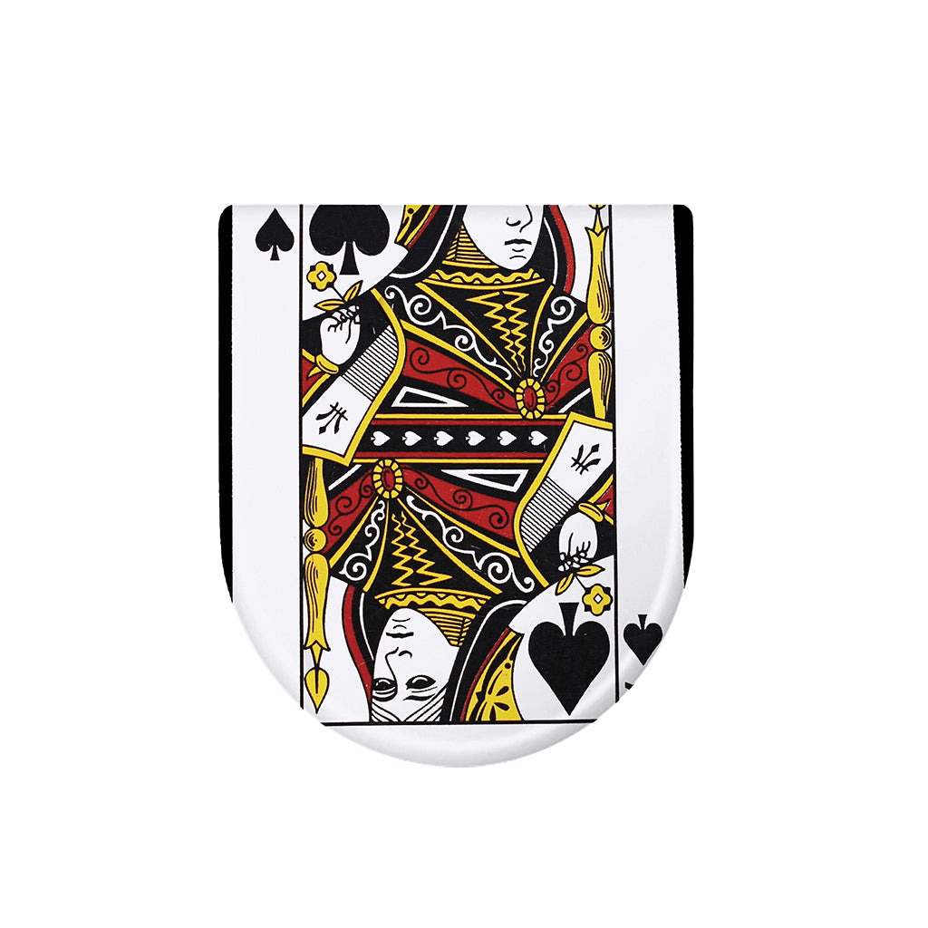 Queen Of Spades Playing Card Print Toilet Lid Cover