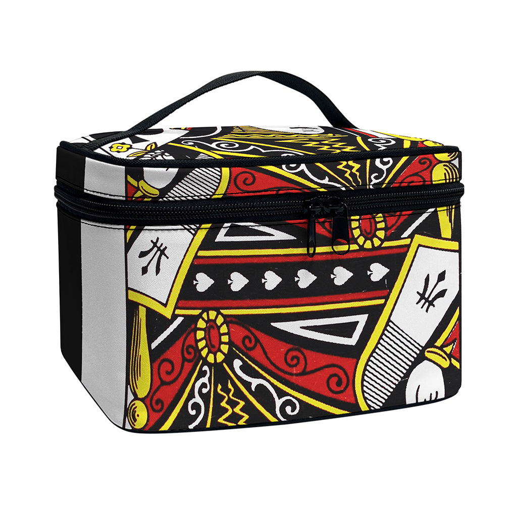 Queen Of Spades Playing Card Print Travel Makeup Bag