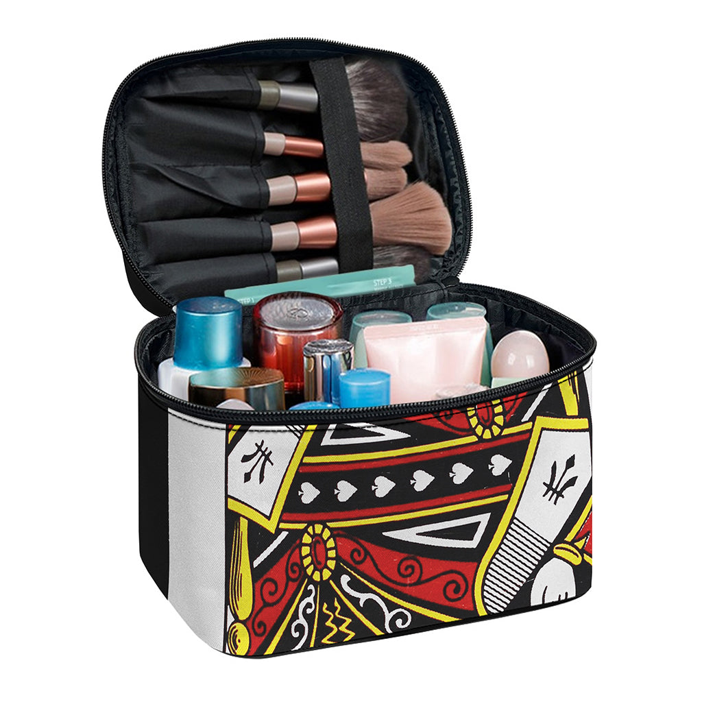 Queen Of Spades Playing Card Print Travel Makeup Bag