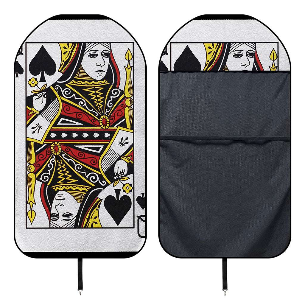 Queen Of Spades Playing Card Print Waterproof Car Seat Cover