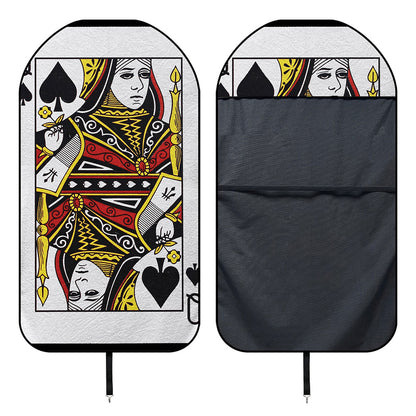 Queen Of Spades Playing Card Print Waterproof Car Seat Cover