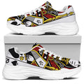 Queen Of Spades Playing Card Print White Chunky Shoes