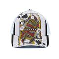 Queen Of Spades Playing Card Print White Mesh Trucker Hat