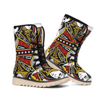 Queen Of Spades Playing Card Print Winter Boots