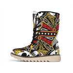 Queen Of Spades Playing Card Print Winter Boots