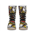 Queen Of Spades Playing Card Print Winter Boots