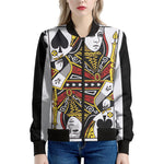 Queen Of Spades Playing Card Print Women's Bomber Jacket