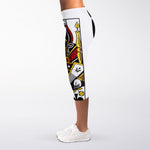 Queen Of Spades Playing Card Print Women's Capri Leggings