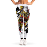 Queen Of Spades Playing Card Print Women's Leggings