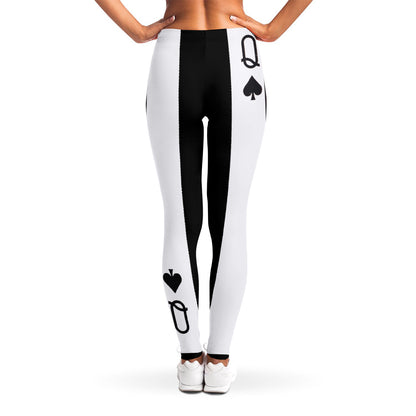 Queen Of Spades Playing Card Print Women's Leggings