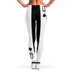 Queen Of Spades Playing Card Print Women's Leggings