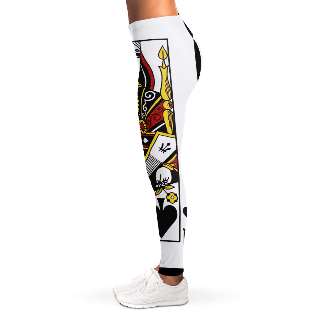 Queen Of Spades Playing Card Print Women's Leggings