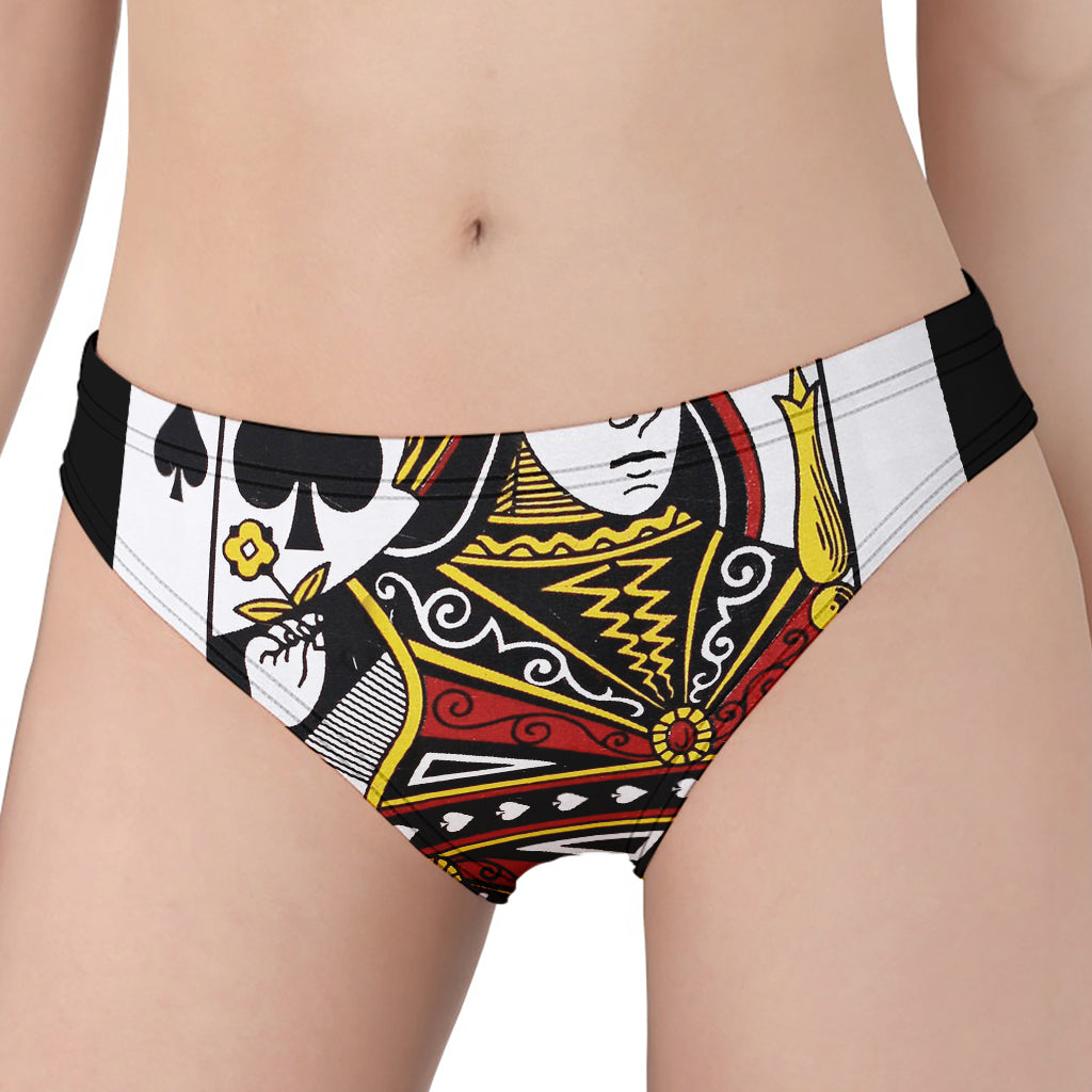 Queen Of Spades Playing Card Print Women's Panties