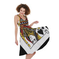 Queen Of Spades Playing Card Print Sleeveless Knee Length Dress