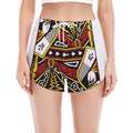Queen Of Spades Playing Card Print Women's Split Running Shorts