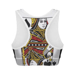 Queen Of Spades Playing Card Print Women's Sports Bra