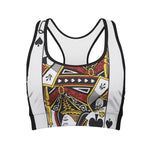 Queen Of Spades Playing Card Print Women's Sports Bra