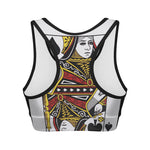Queen Of Spades Playing Card Print Women's Sports Bra