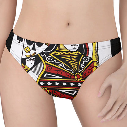 Queen Of Spades Playing Card Print Women's Thong
