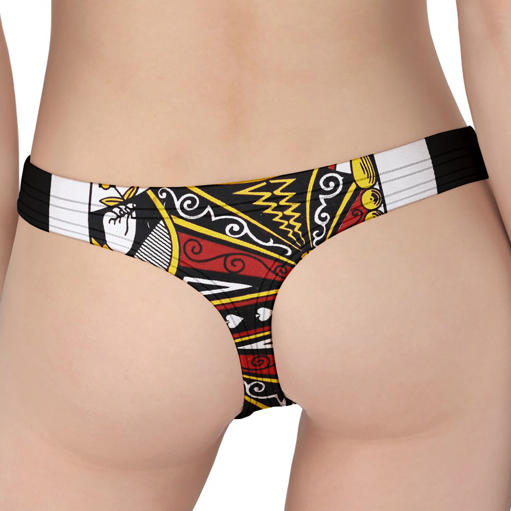 Queen Of Spades Playing Card Print Women's Thong