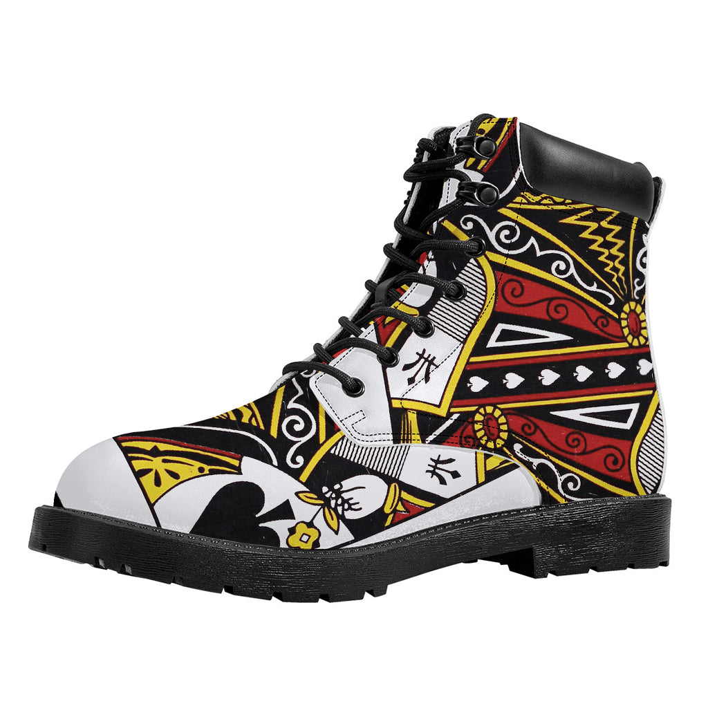 Queen Of Spades Playing Card Print Work Boots