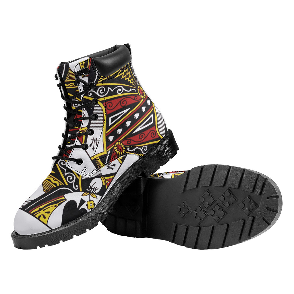 Queen Of Spades Playing Card Print Work Boots