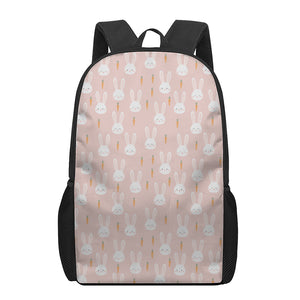 Rabbit And Carrot Pattern Print 17 Inch Backpack