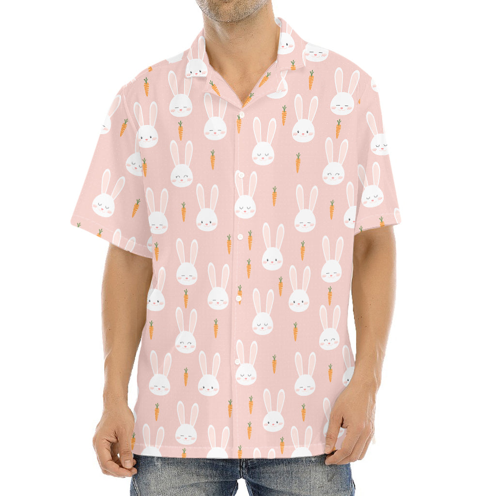 Rabbit And Carrot Pattern Print Aloha Shirt