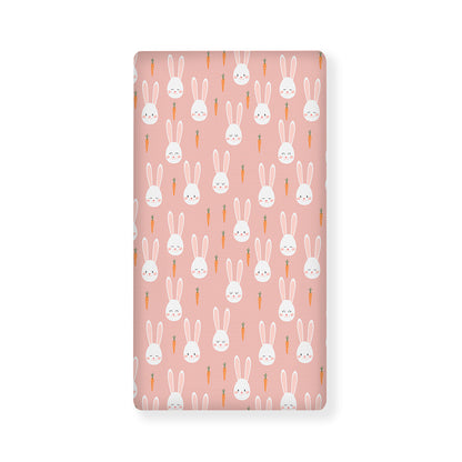 Rabbit And Carrot Pattern Print Baby Crib Sheet