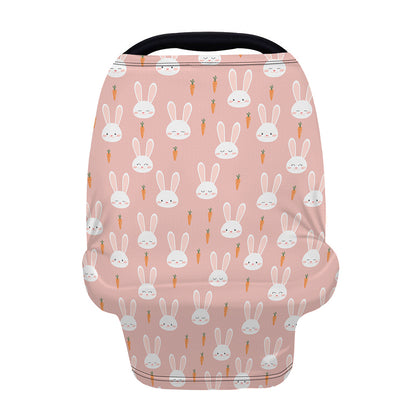Rabbit And Carrot Pattern Print Baby Seat Cover