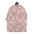Rabbit And Carrot Pattern Print School Backpack